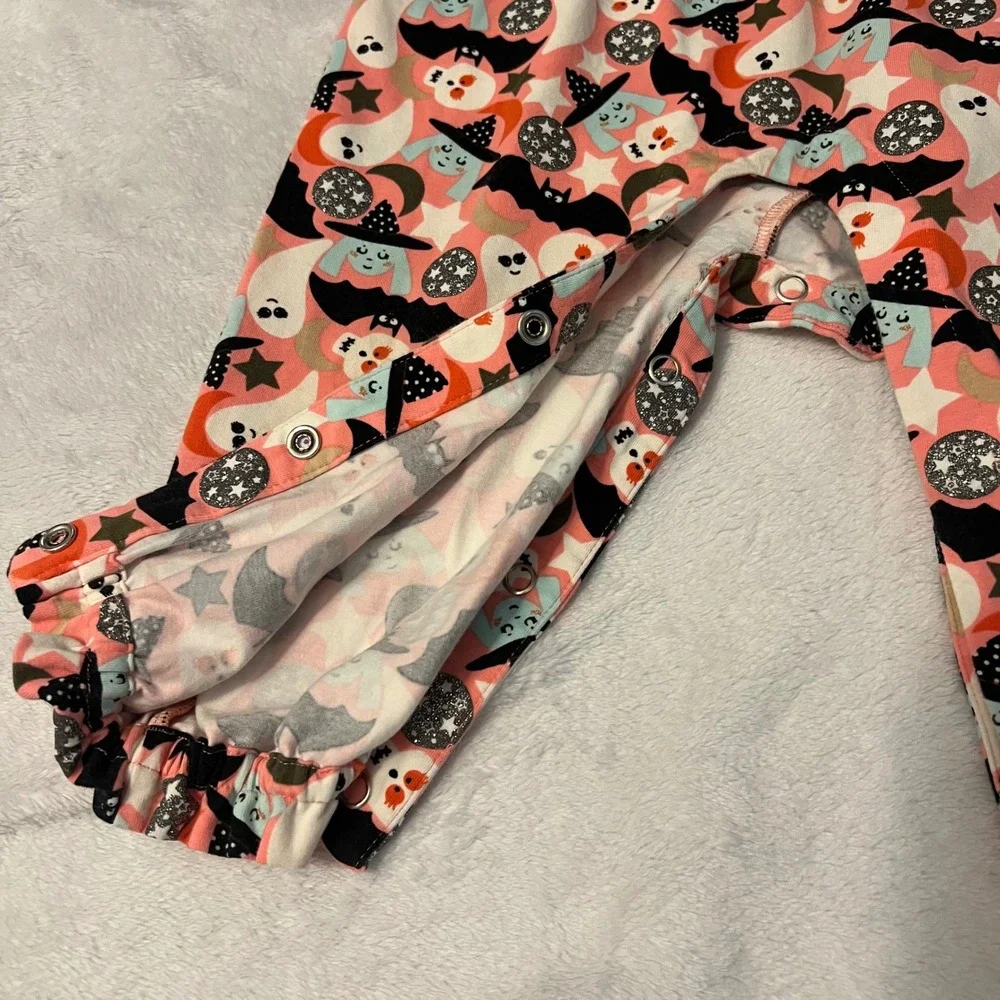 Matilda Jane Halloween Ghost Bat Witch Polka Dot Ruffle Romper 18-24M